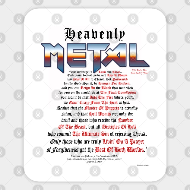 Heavenly Metal Sticker by Peter Millward